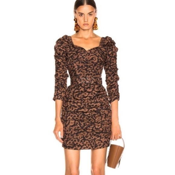 NICHOLAS Dresses & Skirts - NICHOLAS ruched leopard print belted minidress Size 6